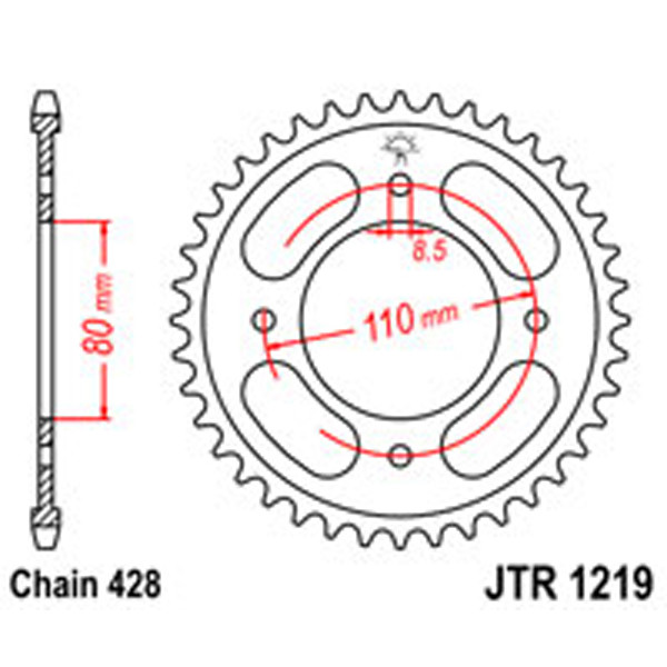 JT JT Rear Sprockets R/W 1219-42
